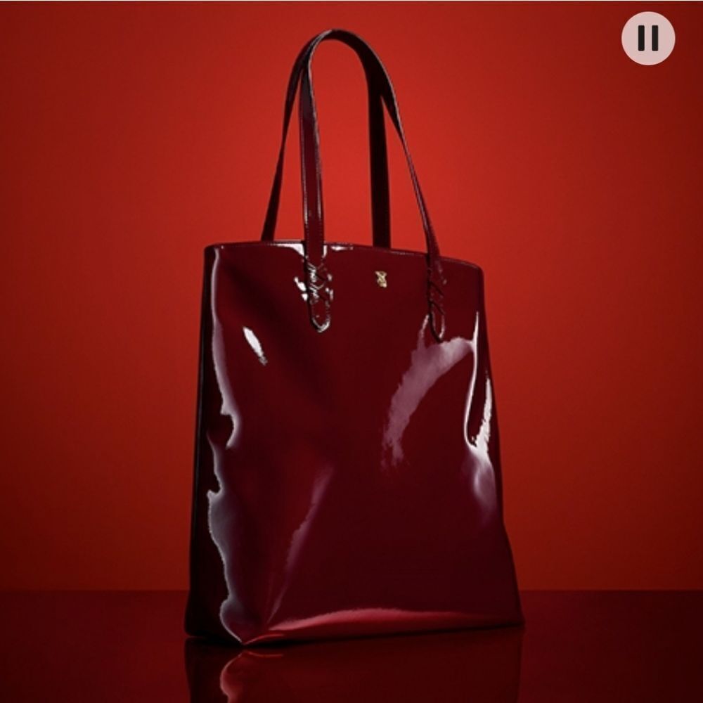 Victoria's Secret Glossy Red Tote Bag
